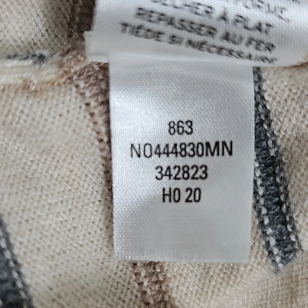 NWOT Nordstrom Men’s Cream Gray Striped Pullover Sweater M Long Sleeve Knit Wool